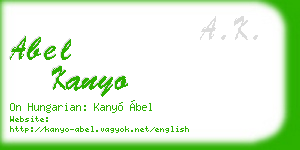 abel kanyo business card