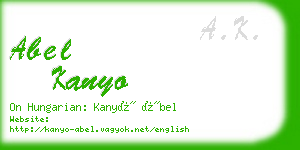 abel kanyo business card